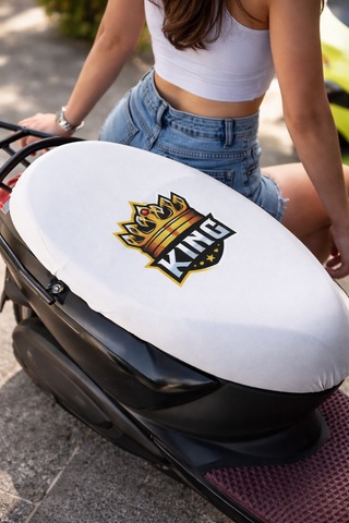 Kemboss 2 Li Motor Sele Kılıfı Seti Siyah & Beyaz Universal Lastikli Bağlamalı %100 Polyester Siyah - Beyaz