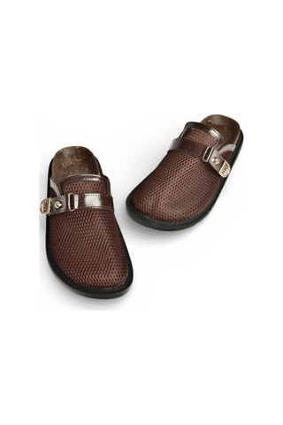 Fox Shoes Y250505115 Kahverengi File Detaylı Kadın Terlik