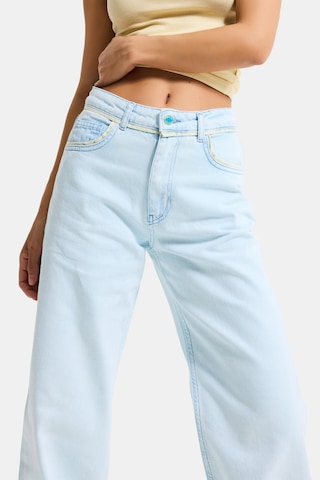 it's basic Kadın Bebe Mavi 3s6-103 Loose Fit Özel Yıkama Tasarım Denim Jean