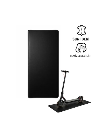 Microcase Elektrikli Scooterlar İçin Ev İçi Park Toz Çamur Zemin Koruyucu Deri Mat 50x140 Al5508 Siyah