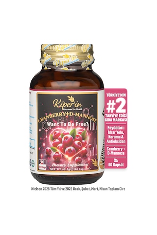 Kiperin Cranberry D-Mannoz C Vitamini 1400 Mg Akıllı Gıda Takviyesi 60 Kapsül
