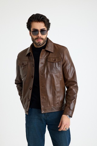 Franko Armondi Jean Model Reguler Erkek Deri Ceket E24-k-899-y Fındık