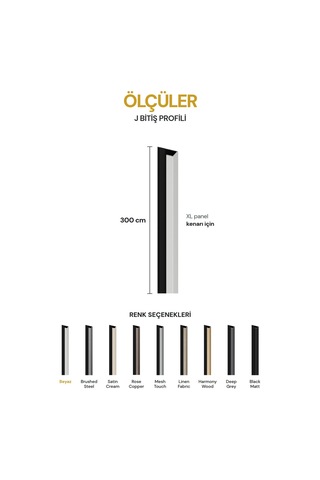 Vilo Mpc J Bitiş Profili Beyaz 300cm Xl Duvar Paneli Kenar Ve Dış Köşe Bitişi