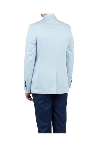 İmza Koyu Mavi Saten Kırlangıç Yaka Astarlı 6 Drop Slim Fit Dar Kesim Smokin Damatlık 1001190163-Mavi