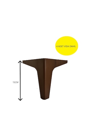 Homdep Kanepe Koltuk Tv Ünitesi Konsol Yükseltme Paris Model Plastik Ayak 15 Cm Ceviz - 4 Adet - Ceviz