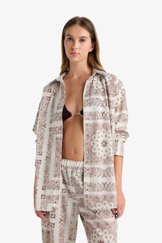Defacto Regular Fit Şal Desenli Plaj Gömleği-fall İn Love F8334ax25hsbn166 Kahve