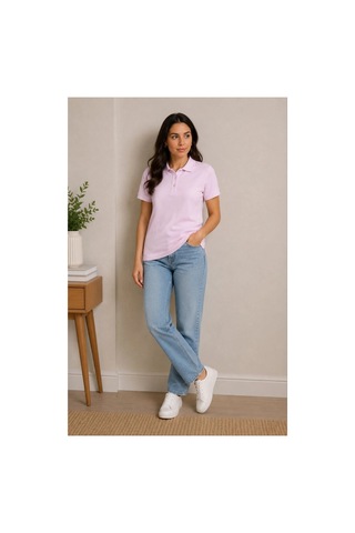 Butik İstanbul Polo Yaka Pike Kumaş Düğmeli Basic Tişört Günlük Rahat - Pembe