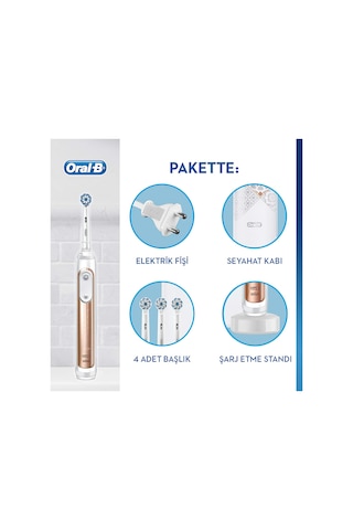 Oral-B Genius X AI Şarj Edilebilir Diş Fırçası Rose Gold + 4 Başlık + Seyehat Çantası