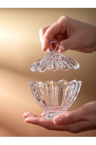 Aura Of Bohemia Ev Ve Mutfak İçin Cam Kapaklı Ve Kaşıklı Şekerlik 142920683 Beyaz