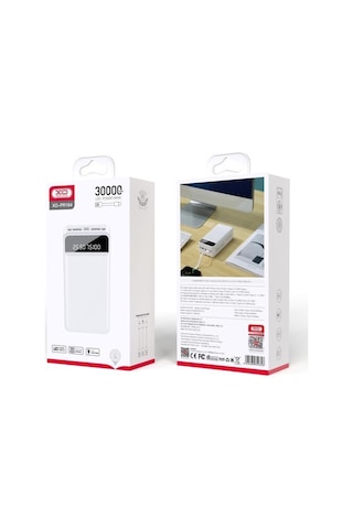 22.5w Hızlı Şarjlı Led Ekranlı 30.000 Mah Yüksek Kapasiteli 4 Çıkışlı Taşınabilir Şarj Cihazı Beyaz