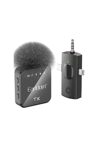 Bubitechh Mc12 Tekli Yaka Mikrofonu, Kablosuz, Tak Çalıştır, Profesyonel Ses Kaydı, Siyah