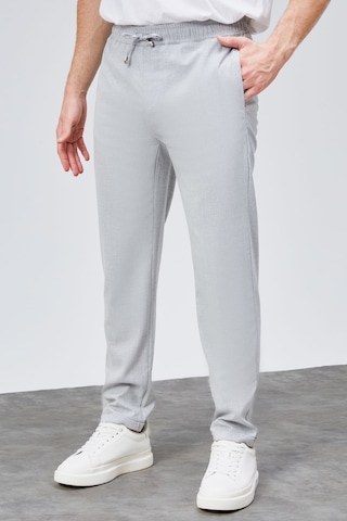 HLT Jeans Erkek Gri Relaxed Fit Yandan Cepli Beli Lastikli Bağcıklı Duble Paça Jogger Pantolon Bolt-1998 Gri