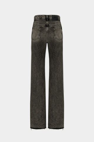 Açelyaokcu High Waist Wide Leg Kar Yıkama Geniş Paça Dikişsiz Jean Karamel