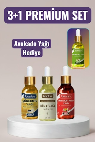 Premıum Set- 20 Ml Hint, Sarı Kantaron, Çörekotu + Avokado Yağı - Eklem Ve Cilt Desteği 80 ML