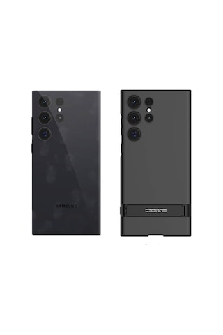 Galaxy S24 Ultra Kılıf Zore Kamera Korumalı Dikey Standlı Ays Kapak Gümüş