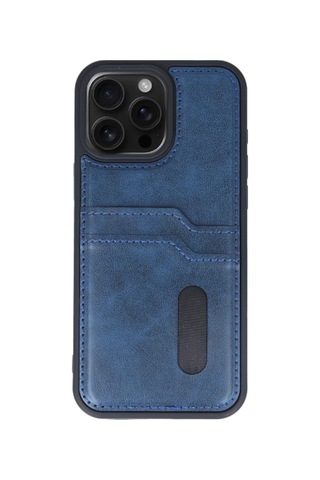 Newface Apple iPhone Uyumlu 15 Pro Max Kılıf Sara Kartvizitli Deri Kılıf