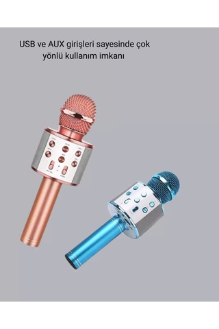 Home Kablosuz Bluetooth Karaoke Mikrofon Yankı Efektli