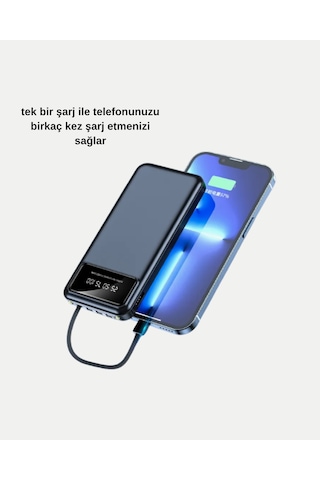 Csmtex Powerbank 20000 Mah Hızlı Şarjlı Led Fenerli Ve 4 Portlu