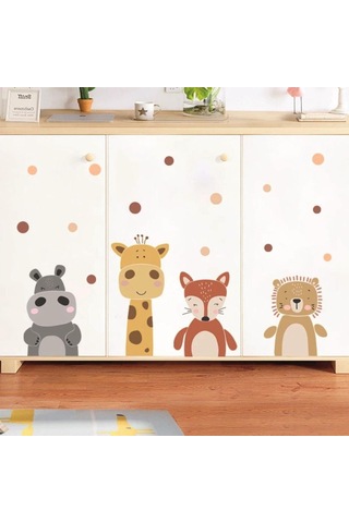 Boho Hayvanlar Alemi Duvar Dekorasyon Sticker