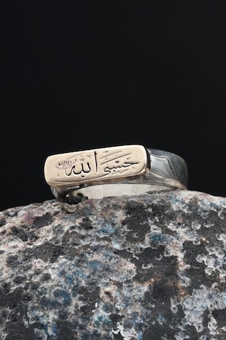 925 Ayar Gümüş Yüzüğü Hasbiyallah Allah Bana Yeter Arapça Yazlı 901243