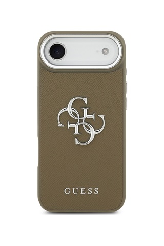 Apple Uyumlu iPhone 17 Air Kılıf Guess Lisanslı Grained 4g Metal Büyük Logolu Kapak Kahverengi Kahverengi