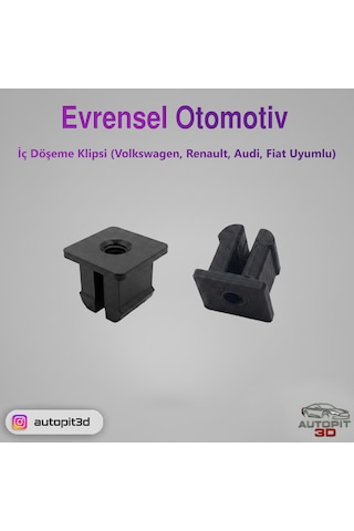 Evrensel Otomotiv İç Döşeme Klipsi Volkswagen / Renault / Audi / Fiat Uyumlu 5 Adet