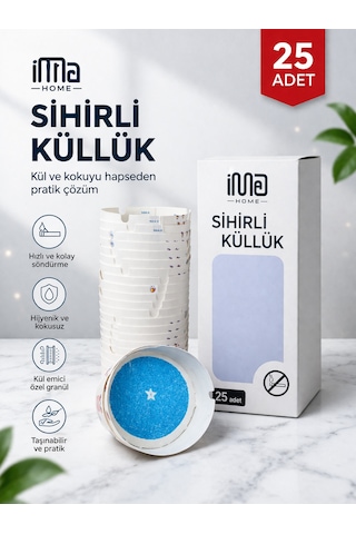 İma Home Sihirli Küllük 25 Adet Dumansız Kokusuz Kül Toplayıcı Taşınabilir Hijyenik Masa Üstü Küllük