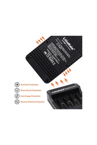 Yifomall Akıllı Şarj Cihazı - 4 Pil Yuvası Lcd Ekranlı, Ni-mh/ni-cd/li-ion Piller İçin Otomatik Tanıma Özellikli