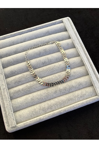 Balık Kılçığı Yassı Gümüş Renk Künye Kılçık Kararmaz Paslanmaz Unisex Bileklik