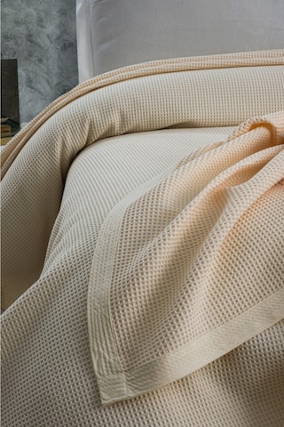 Mulberry Klimalı Pike %100 Pamuk Petekli Pike Dörtmevsim Pike Battal Boy 240 x 260 Krem