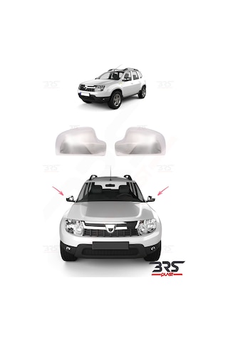 Dacia Duster Uyumlu 2010-2012 Krom Ayna Kapağı 2 Parça Paslanmaz Çelik