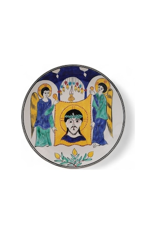 İsa Mesih'in Taşınan Portresi 25x25 Cm El Boyama İznik Çini Tabak