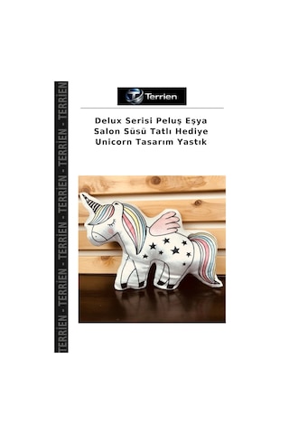 Delux Serisi Peluş Eşya Salon Süsü Tatlı Unicorn Tasarım Yastık Çok Renkli