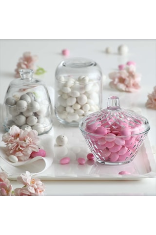 LAV Artemis Cam Şekerlik Tekli Cam Kapaklı