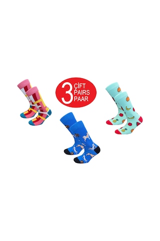 Happy Body (ART.24268-1) Unisex Soket Nakışlı Desenli Yıkamalı
