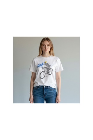 Urbantrendstore Unisex Tatil Comfort Kalp Oversize Fit Rahat Geniş Salaş T-shirt Günlük Tişört Beyaz