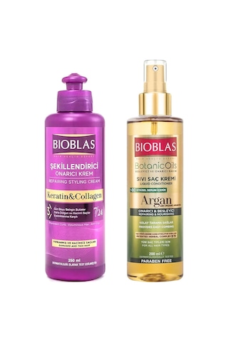 Bioblas Sıvı Saç Kremi Argan 200 Ml Ve Şek.onarıcı Saç Kremi 250 Ml 2 Li