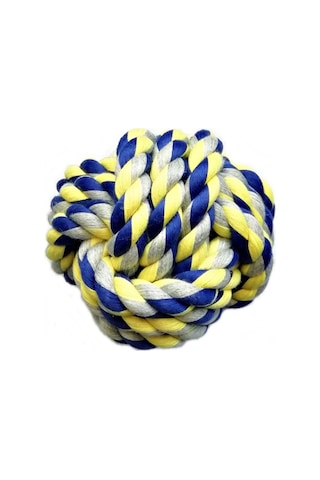 Nunbell Orta Büyük Irk İçin Düğümlü Diş Ipi Top Köpek Oyuncağı 8 CM