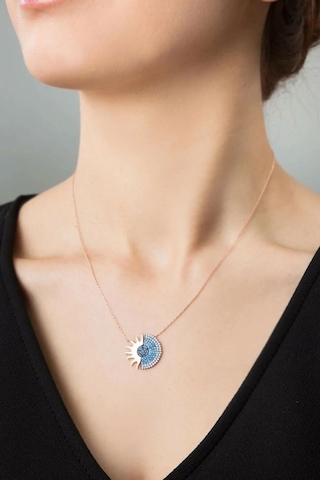 925 Ayar Zirkon Taşı Gümüş Güneş Kolye