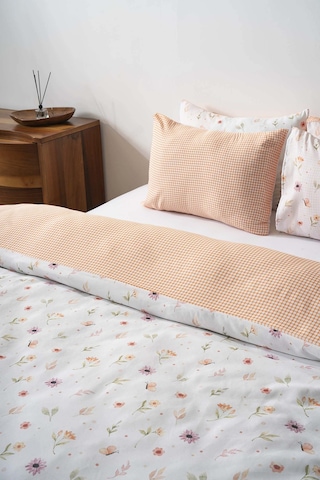 Soft Çiçekli Çift Kişilik Nevresim Takımı Pamuklu Renkli