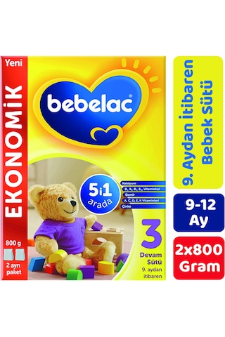Bebelac 3 Devam Sütü 800 G  2 Adet