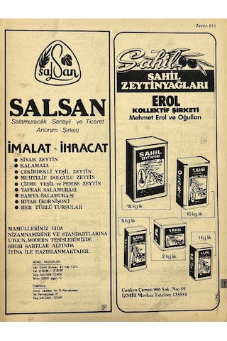 İzmir 1982-1983 Meslek Reklam İlanı Efemera S611