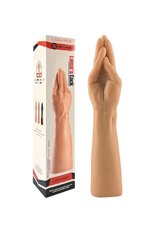 35 Cm Dev Boy Ekstra Kalın Realistik El Tasarımlı Dildo Melez Çok Renkli