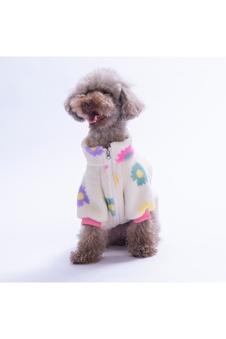 Candy Daisy Ceket Papatya Desenli Batik Kedi Köpek Ceketi Kedi Köpek Kıyafeti Kedi Köpek Elbisesi