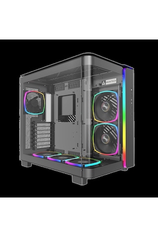 Montech King 95 Pro Siyah Orta Kule Çift Bölmeli Kasa 6 Argb Fand İle 10 Port Argb Hub