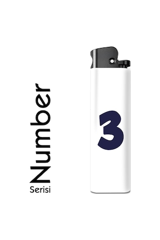 Number Serisi Tasarım Çakmak Minimal 3 Yazılı Çakmak