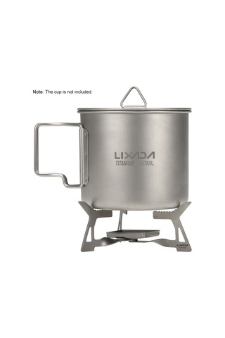 Symbee Titanium Katlanabilir Alkol Ocağı, Ultra Hafif, Anti-korozif, Mini Tepsili, Dış Mekan Pişirme İçin Stüdyo Gümüş