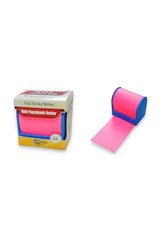 Neon Renkli Yapışkanlı Not Kağıdı Rulosu, 6 Cm X 5m, 80gr, Plastik Kesme Aparatlı, Ders Çalışma İçin İdeal