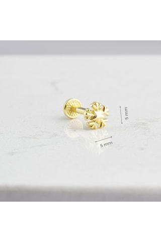 Glorria Altın Kar Tanesi Tragus Piercing Altın