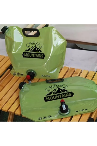 8 Litre Katlanabilir Musluklu Su Kabı - Kamp Ve Doğa - Taşıma Kulplu